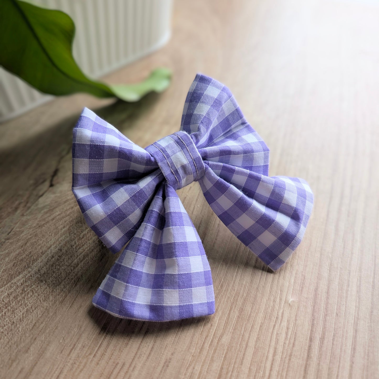 Purple Gingham Bow