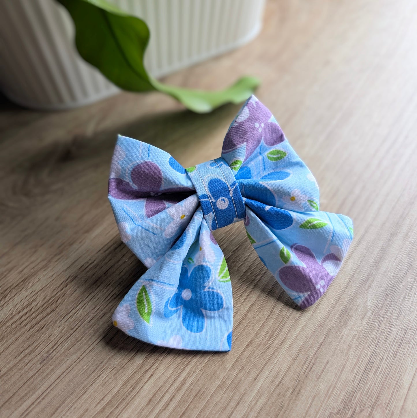 Blue Flowers Bow