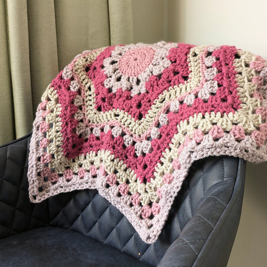 Pink Crochet Star Blanket