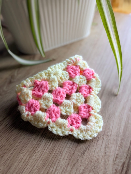 Crochet Bandana in Rhubarb and Custard